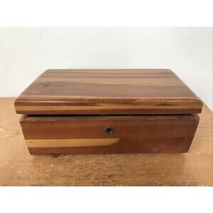 Vtg Lane Grand Piano Furniture Roanoke Cedar Salesman Mini Wooden Box Chest 9"